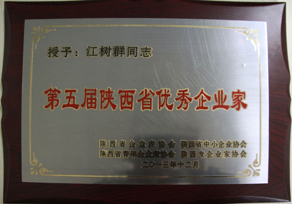 2013年集團創(chuàng  )始人榮獲第五屆陜西省優(yōu)秀企業(yè)家稱(chēng)號